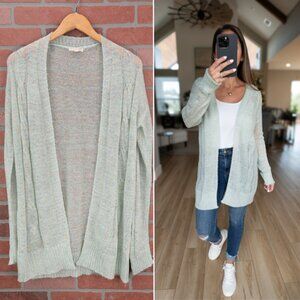 🆕 Light Green Sheer Knit Cardigan - Size Small